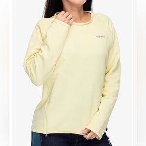 La Sportiva Long Sleeve Sweat Shirt Pastel Yellow Organic Cotton Large Like New!